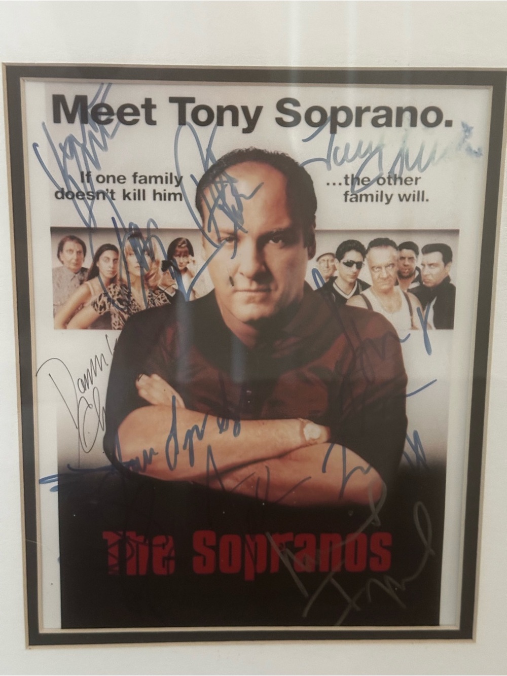 The Sopranos Cast Framed Signed Photo 
12”x15”